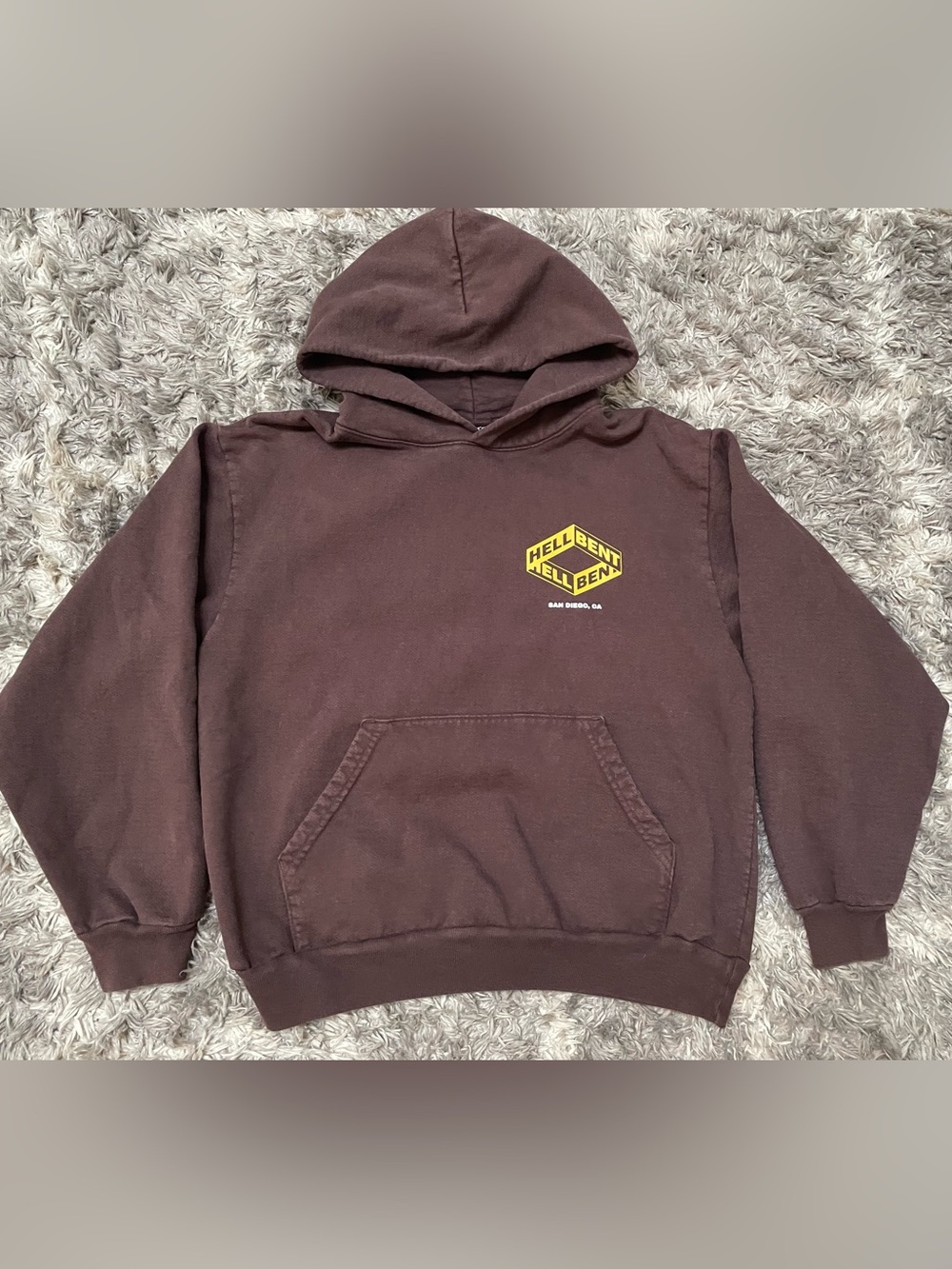 Hell Bent Brown Graphic Pullover Hoodie San Diego CA Size Medium